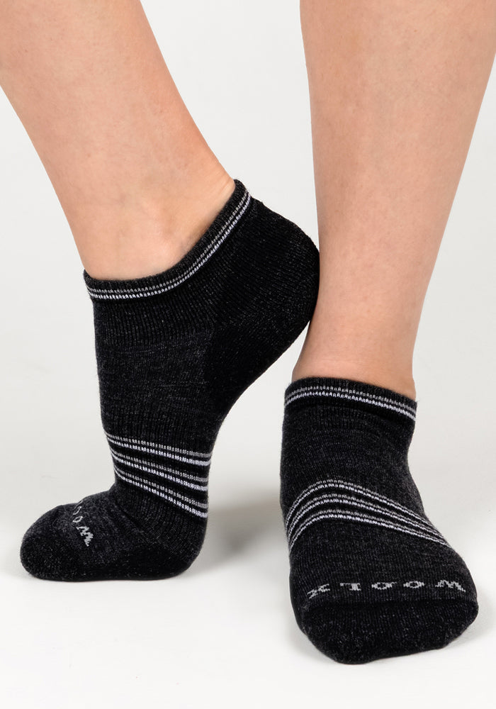 Womens Amelia No Show Socks - Dark Grey Charcoal