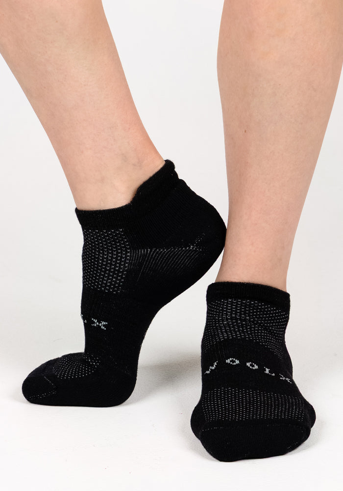 Womens Rowan No Show Socks - Black Pepper