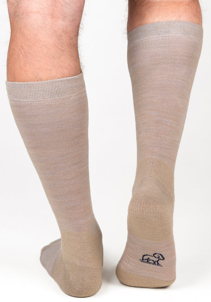 Mens Chandler Mid Calf Socks - Simply Taupe