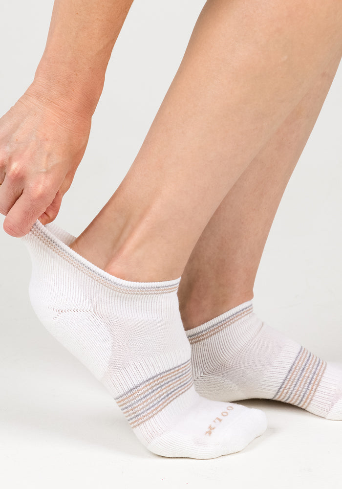 Womens Amelia No Show Socks - White Lightning