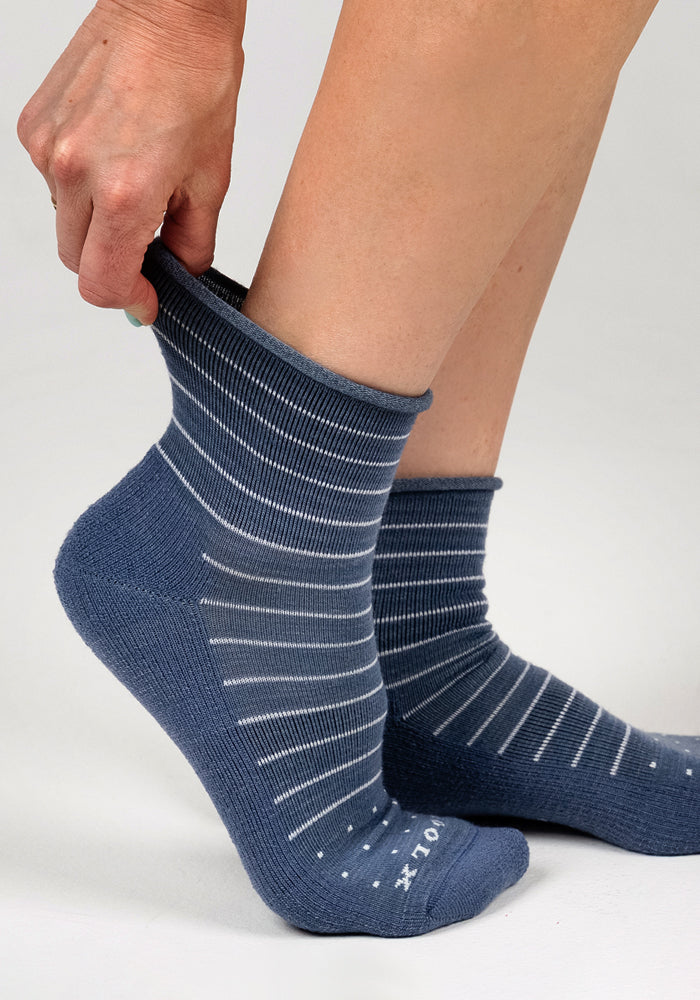 Womens Derby Roll Top Sock - Vintage Indigo