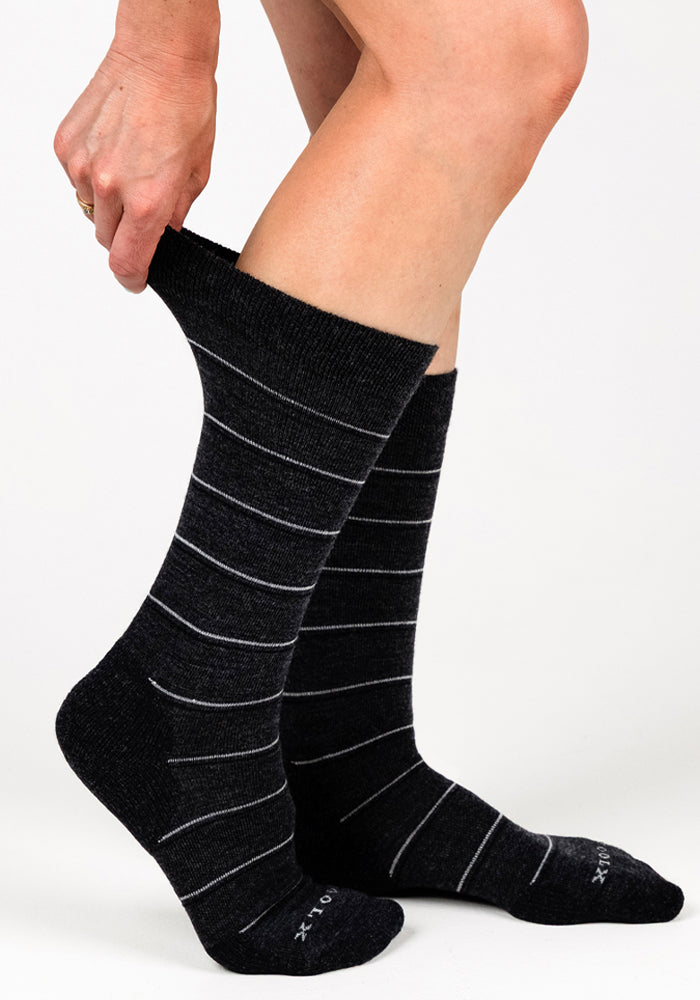 Womens Chandler Mid Calf Sock - Dark Grey Charcoal