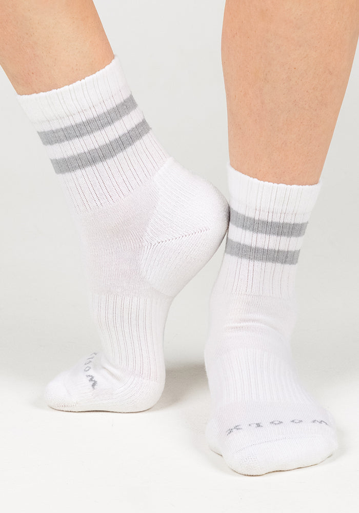 Womens Varsity Mini Crew Socks - Polar White