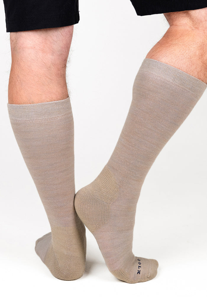Mens Chandler Mid Calf Socks - Simply Taupe