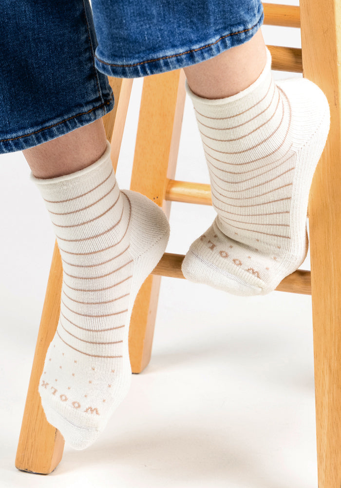 Womens Derby Roll Top Sock - Sand Dollar