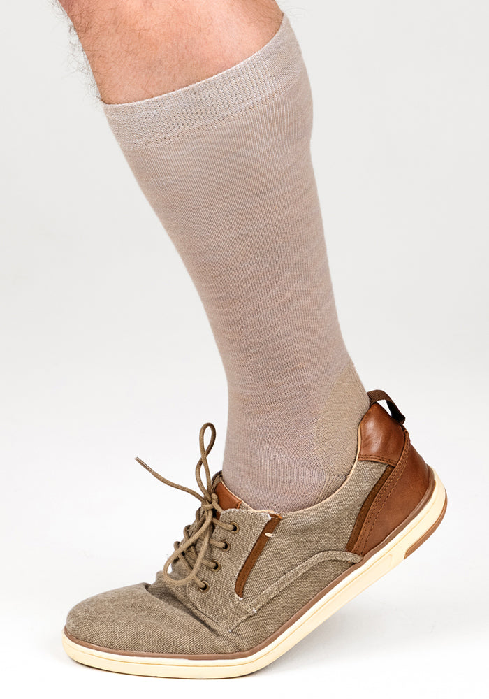 Mens Chandler Mid Calf Socks - Simply Taupe