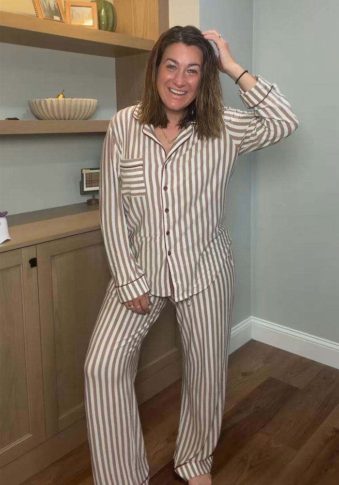 Harper FeatherTouch® Pajama Set - Sweet Honey Stripe