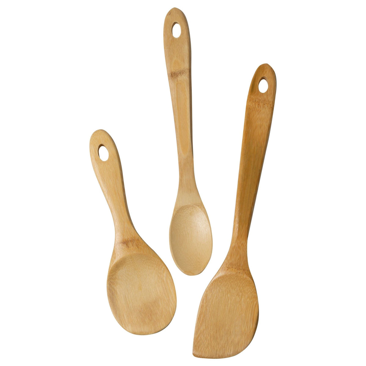 J33-2018 - Joyce Chen Burnished Bamboo Wok Utensils, 3-Piece Stir Fry Set