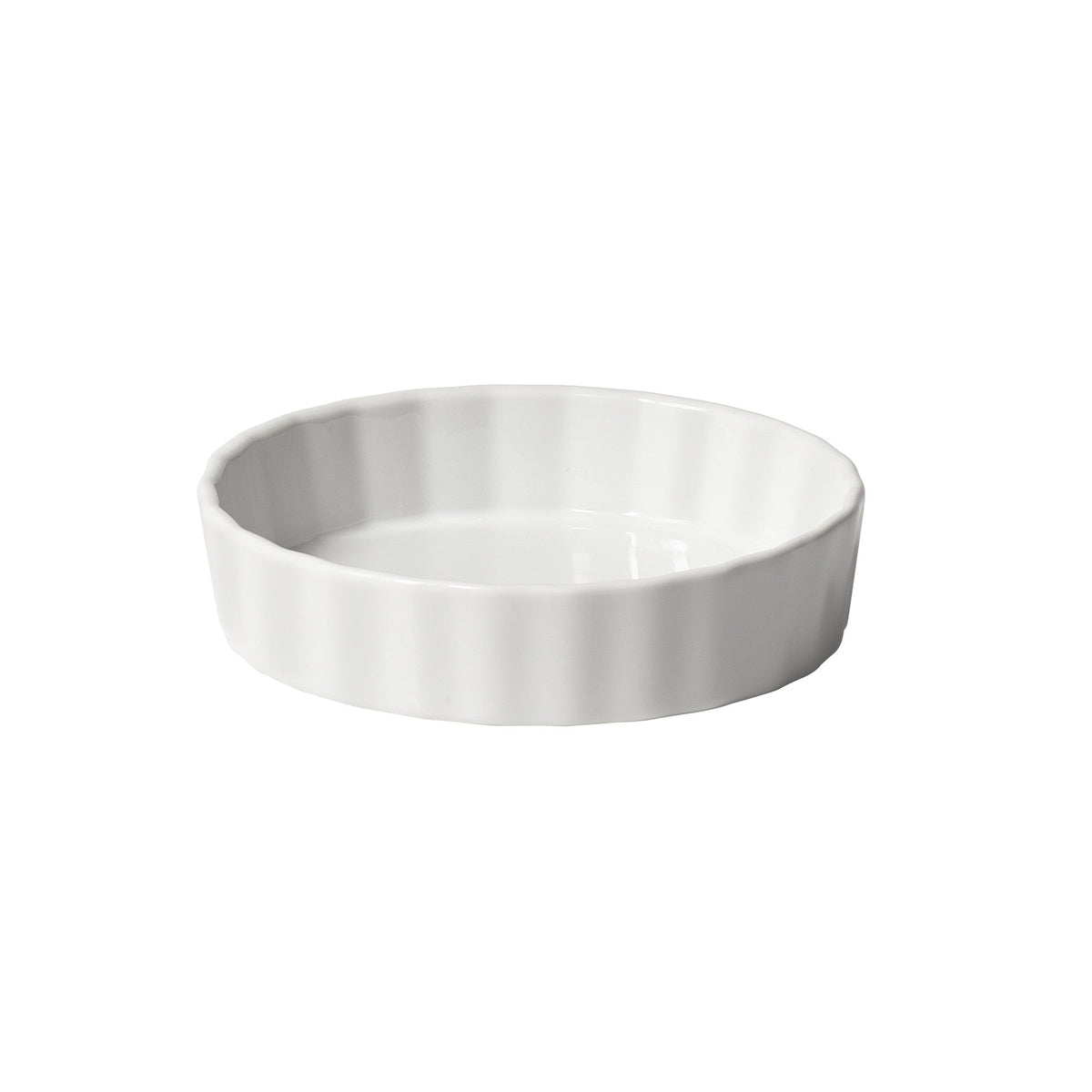 QBD-55 - Porcelain Fluted Quiche Baking Dish, 5-1/2 oz - White (24 Pieces/Case)
