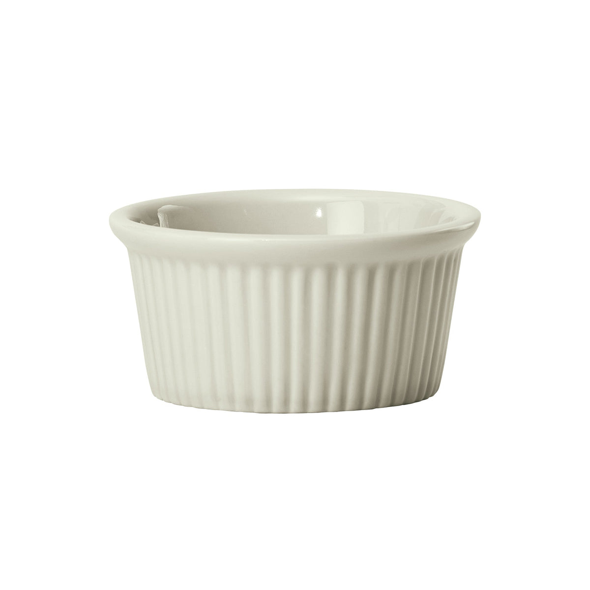 FRR-4-AW - Porcelain Fluted Ramekin, 4 oz - American White (48 Pieces/Case)
