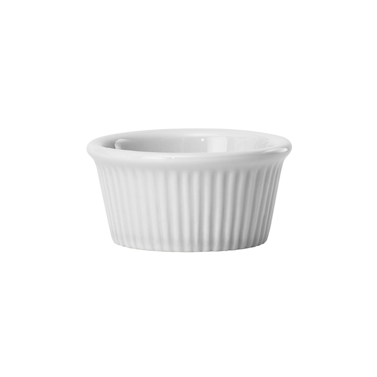 FRR-2 - Porcelain Fluted Ramekin, 2 oz - White (48 Pieces/Case)