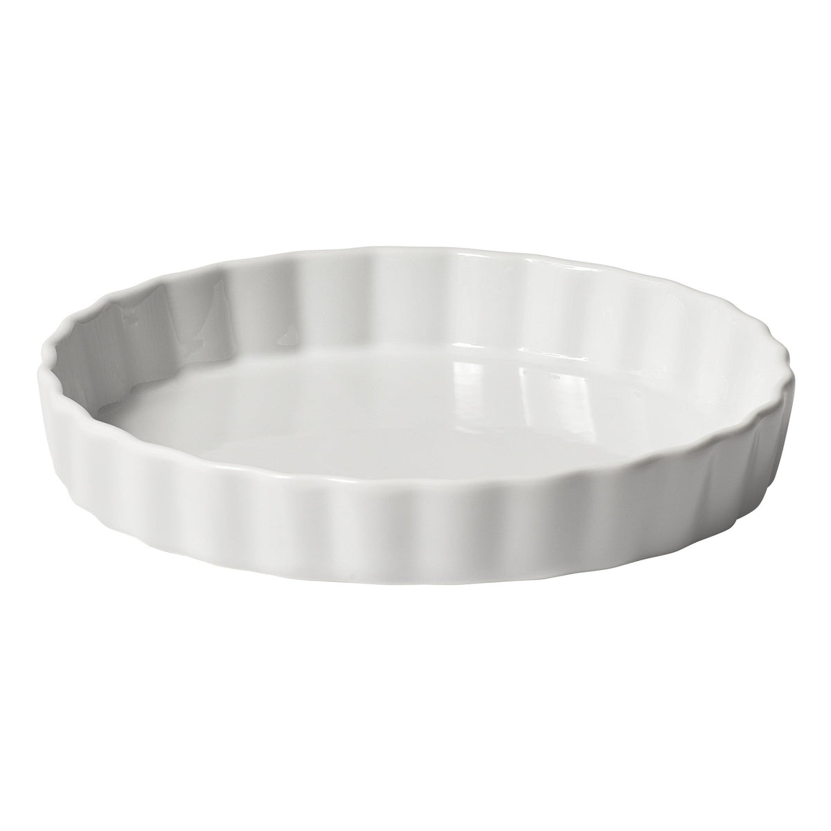 QBD-75 - Porcelain Fluted Quiche Baking Dish, 18 oz - White (24 Pieces/Case)