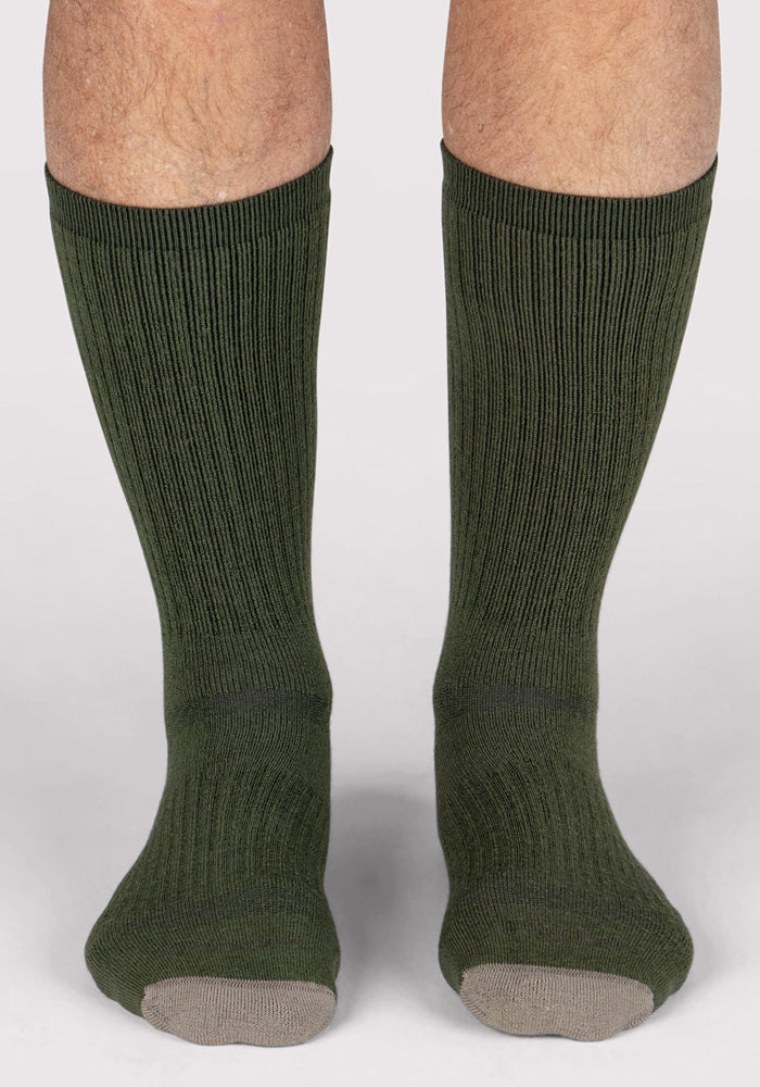 Mens Core Crew Socks - Winter Moss