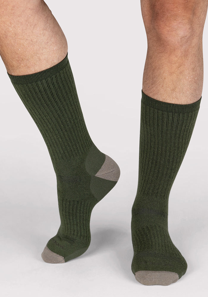 Mens Core Crew Socks - Winter Moss