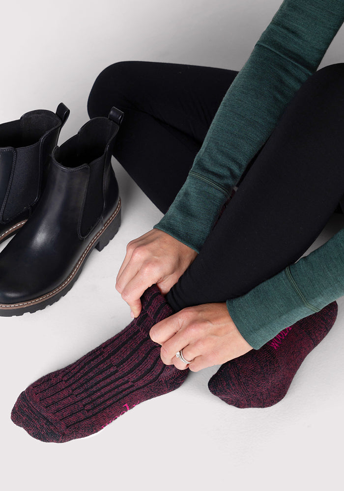 Womens Joey Crew Socks - Warm Violet
