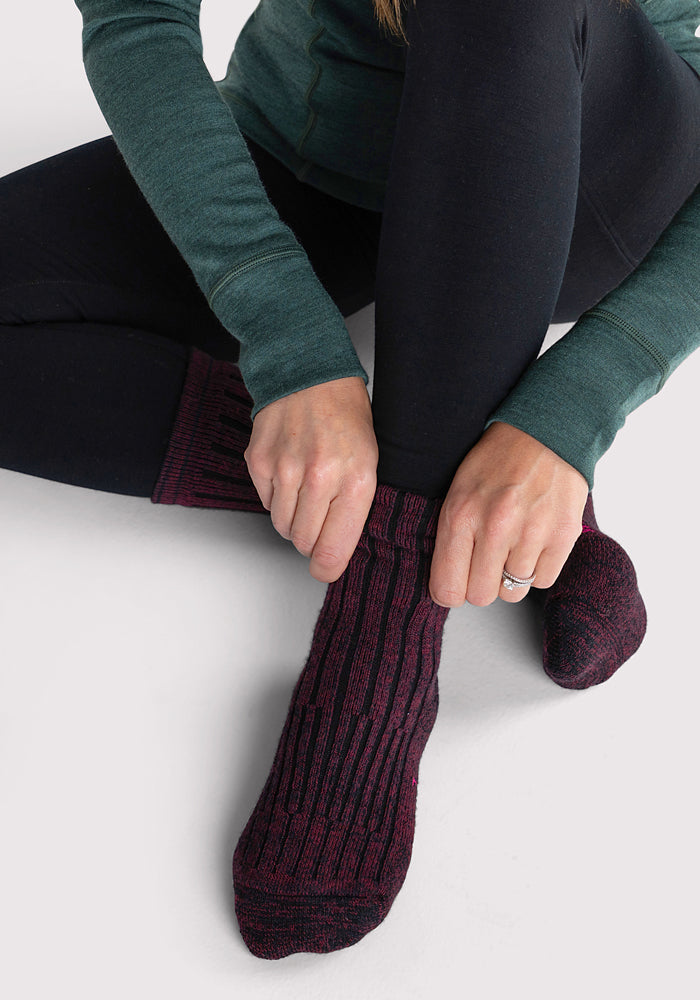 Womens Joey Crew Socks - Warm Violet