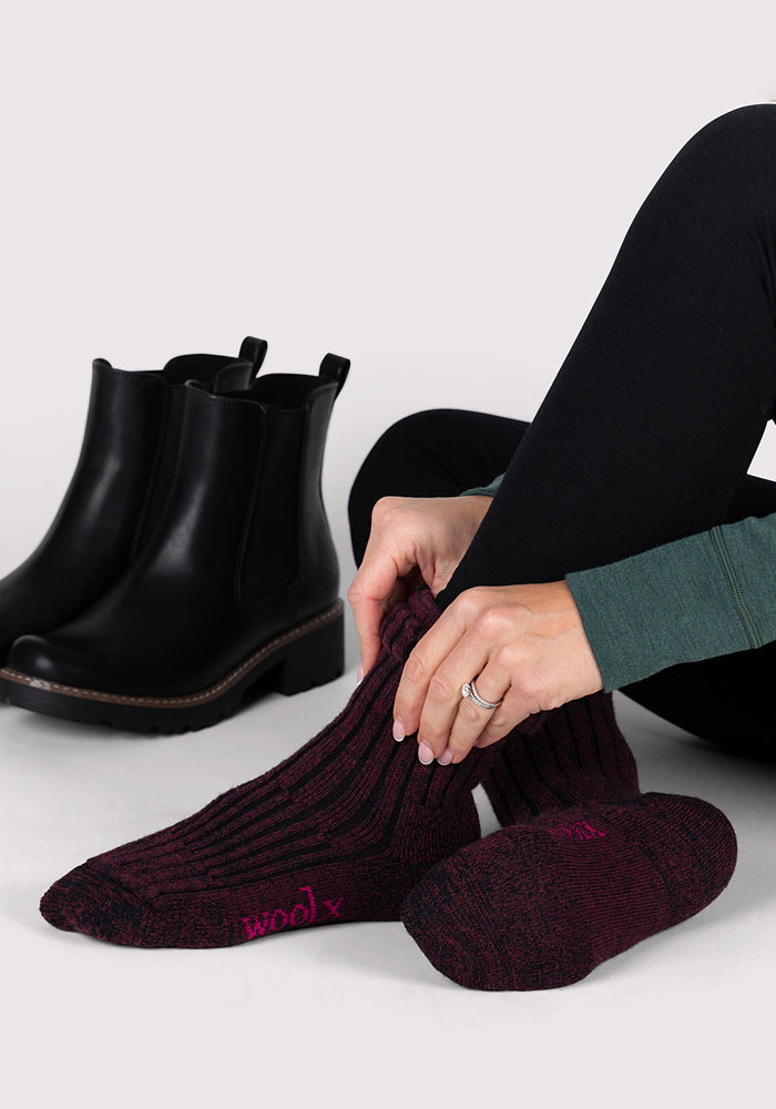 Womens Joey Crew Socks - Warm Violet