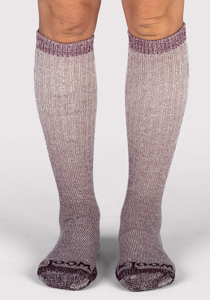 Womens Extreme Over The Calf Socks - Windsor Wine