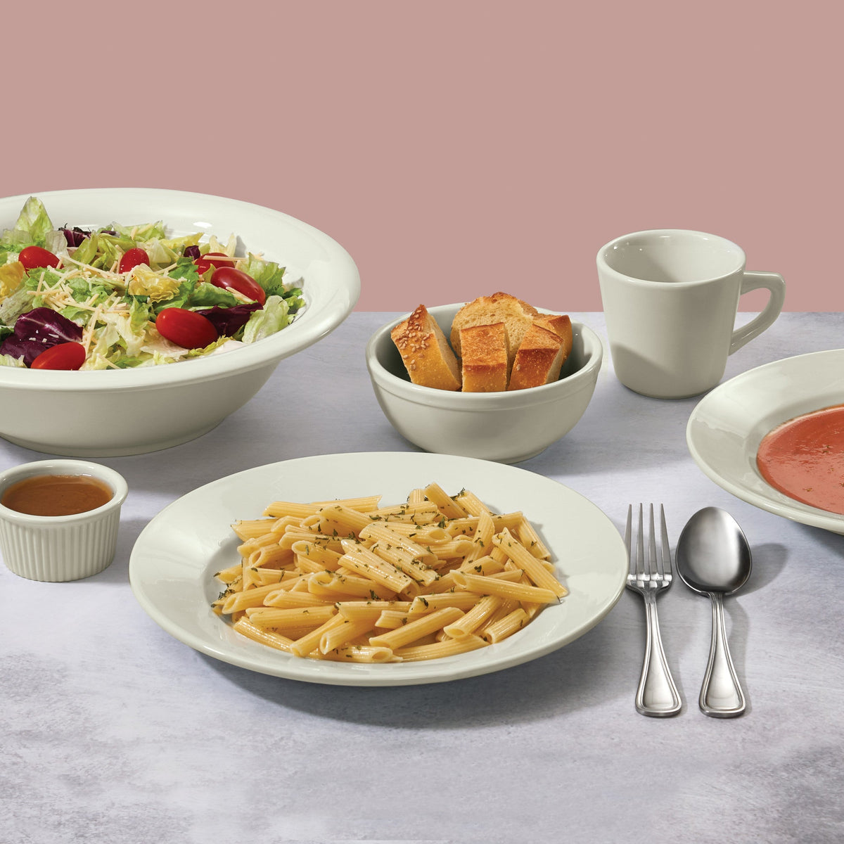 MPB-18-AW - Porcelain Specialty Mediterranean Pasta Bowl, 18 oz - American White (12 Pieces/Case)