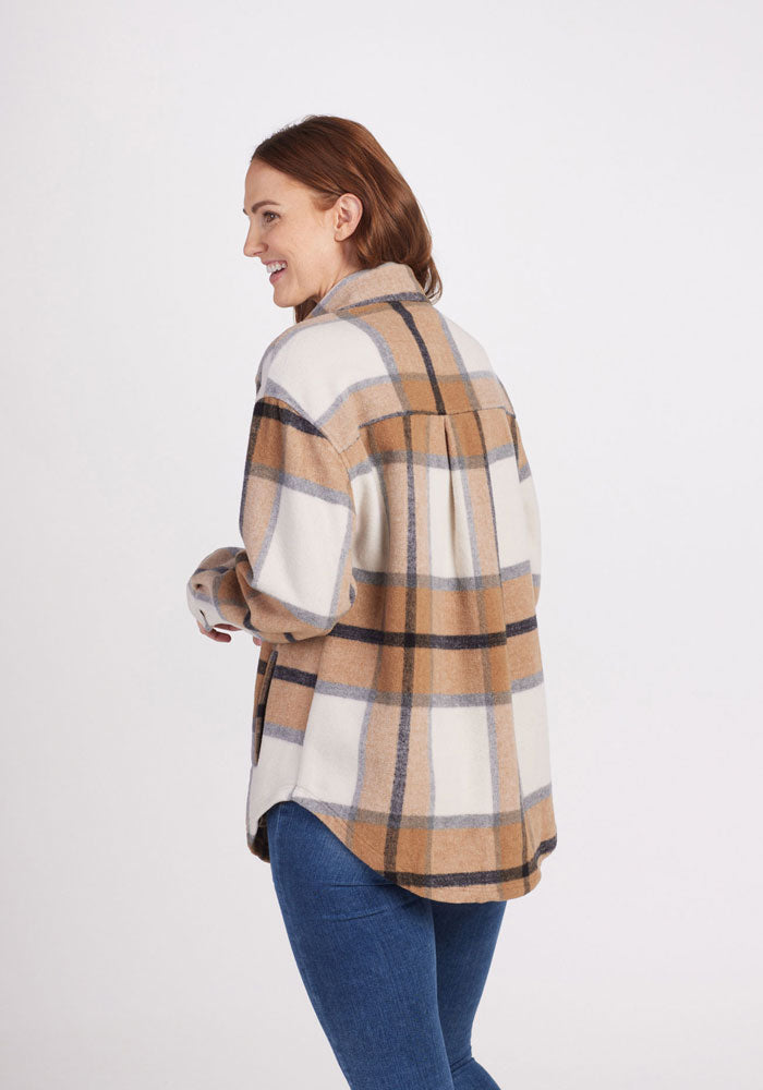 Sawyer Shacket - Camel Plaid