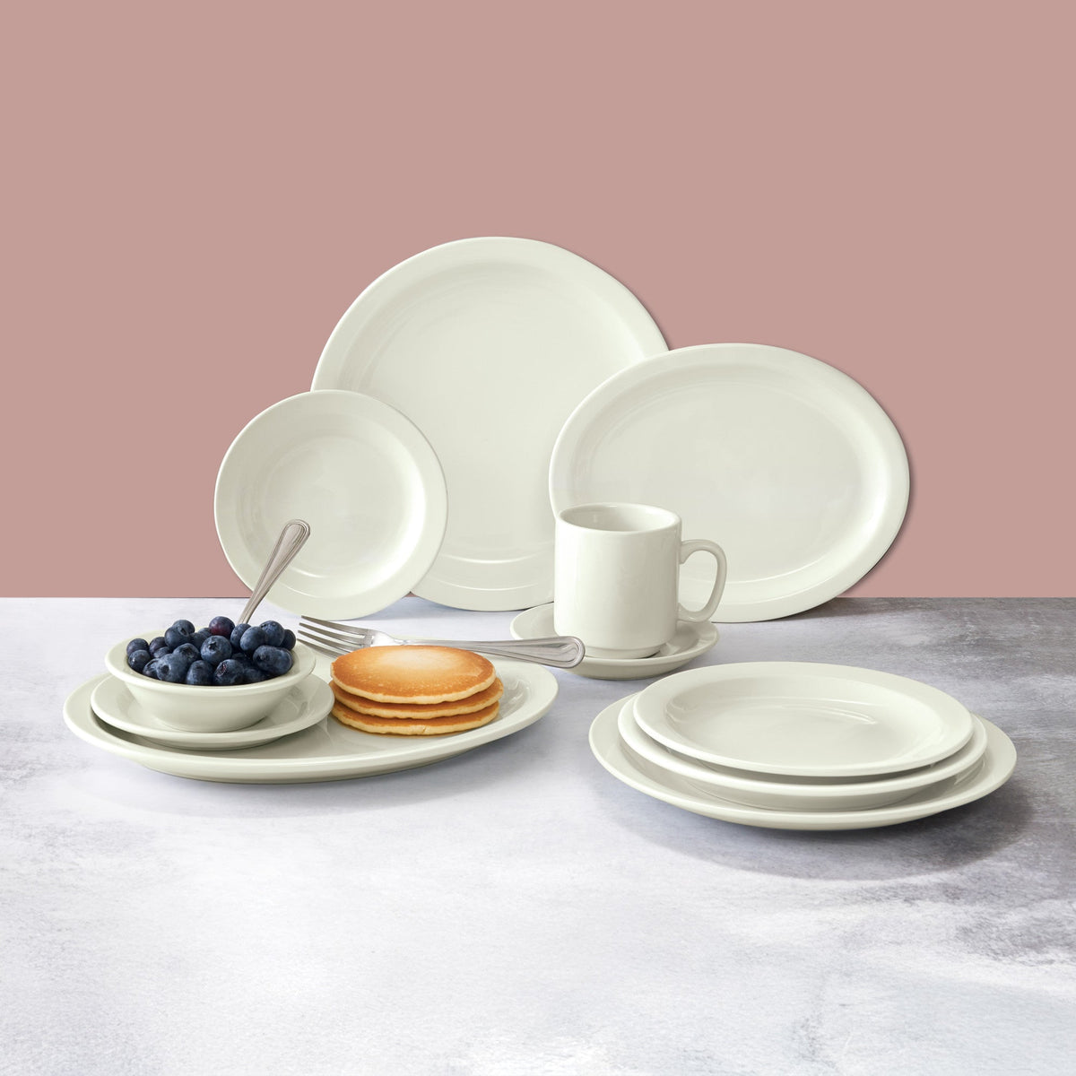 BPR-55NR-AW - Porcelain Narrow Rim Plate Porcelain - American White (36 Pieces/Case)