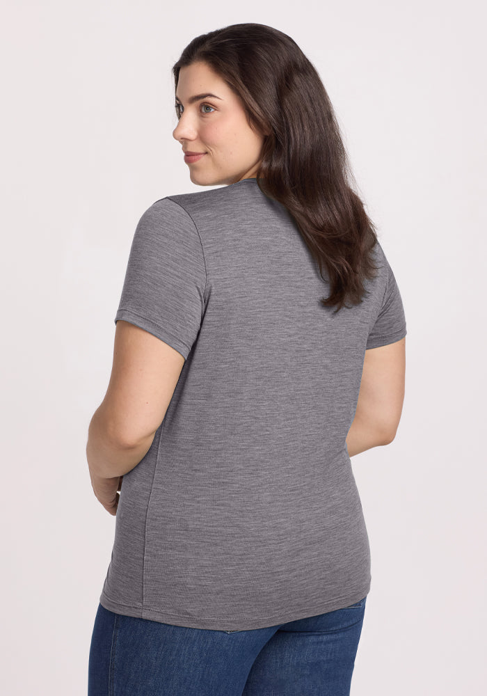 Liza Crew Neck Tee - Graphite Heather