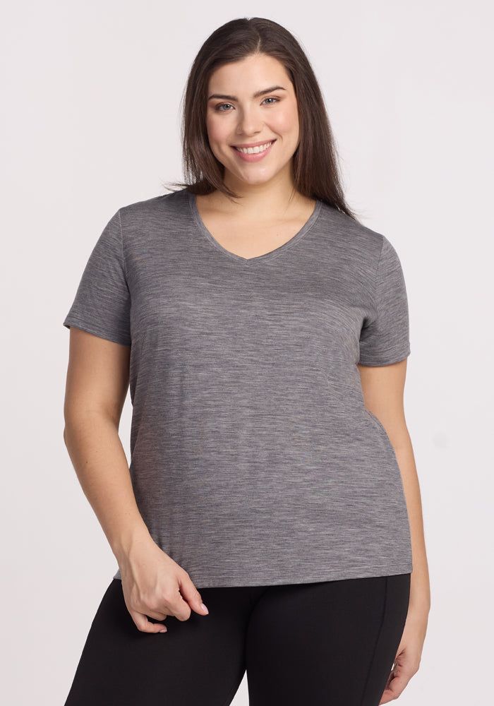 Junie V Neck - Graphite Heather