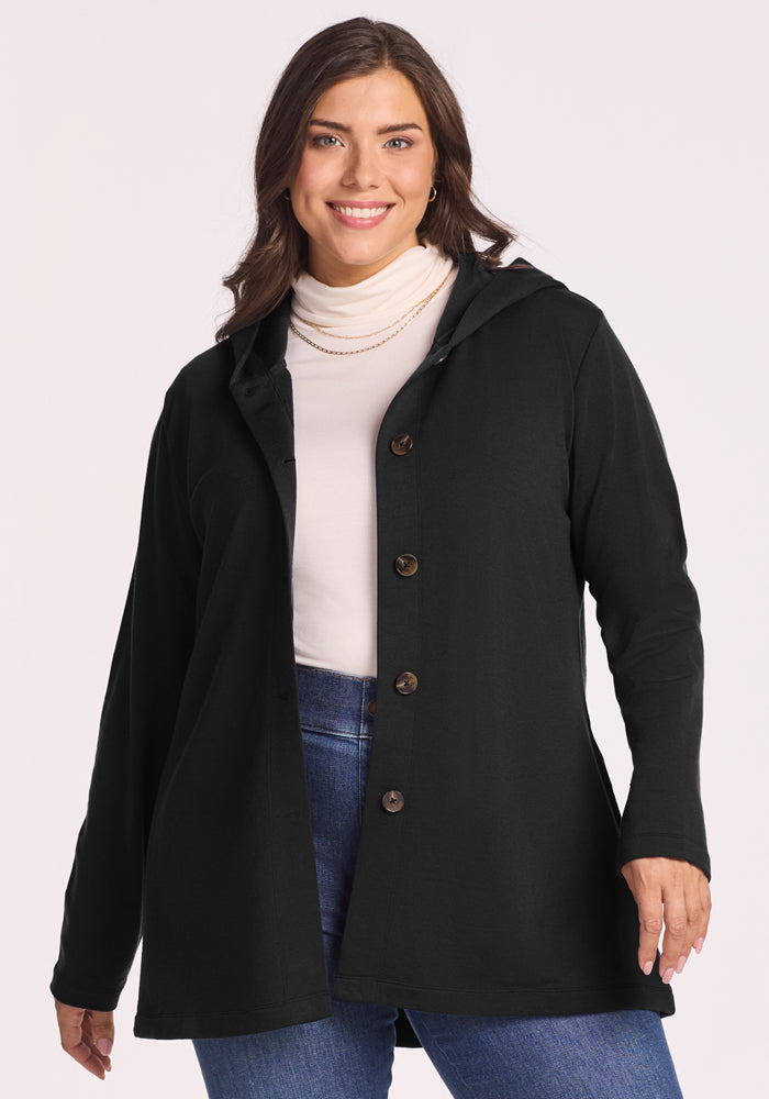 Edna Hooded Cardigan - Black