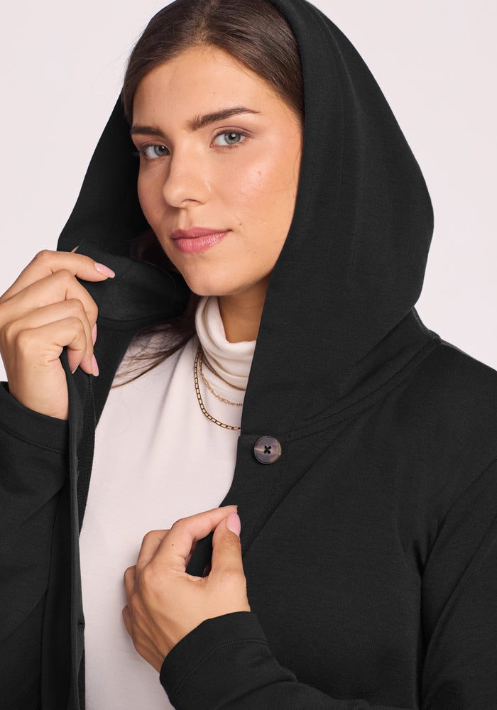 Edna Hooded Cardigan - Black