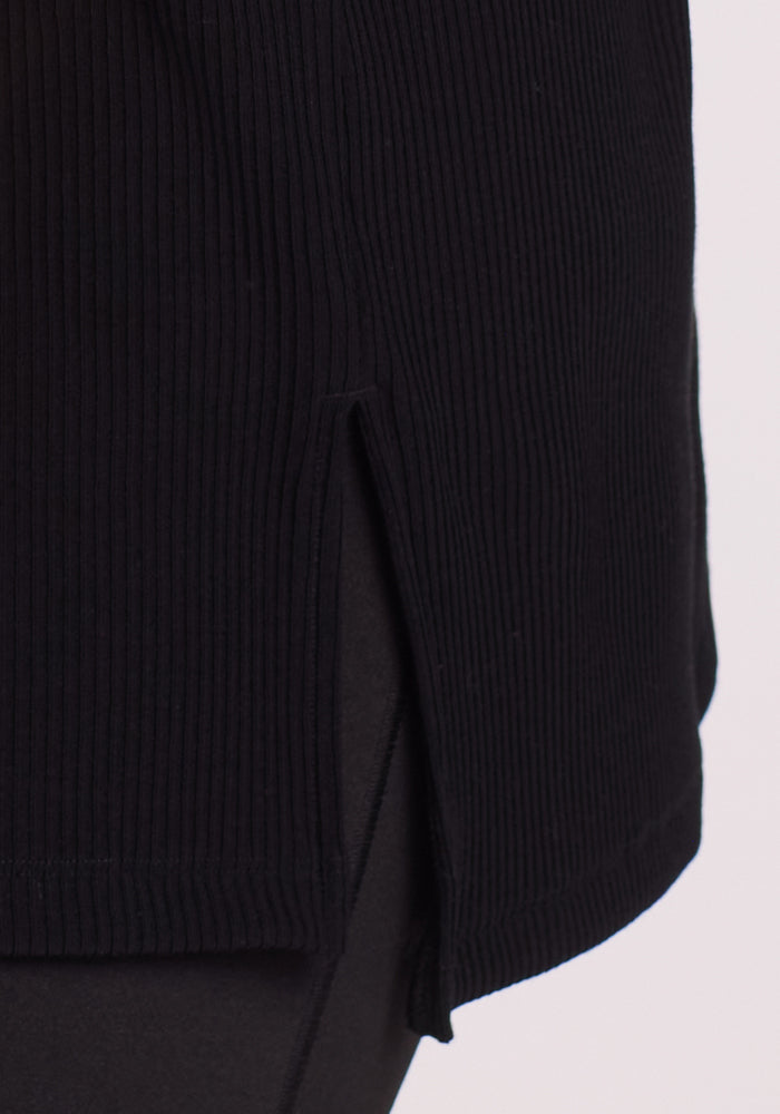 Vera Ribbed Tunic - Black