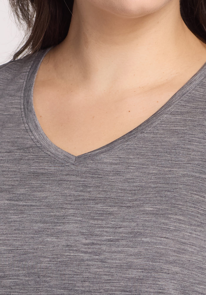 Junie V Neck - Graphite Heather