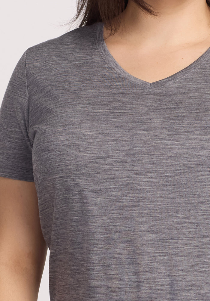Junie V Neck - Graphite Heather