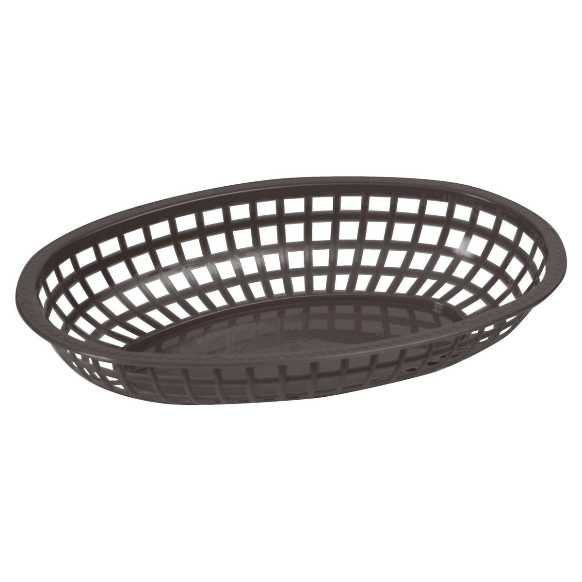 POB-K - Oval Fast Food Basket, 10-1/4" x 6-3/4" x 2" - Black