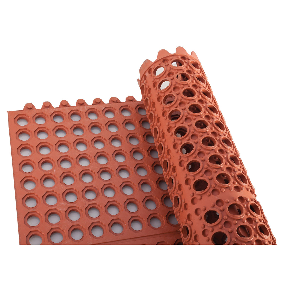 RBMI-33R - Rubber Interlocking Floor Mat, 3' x 3' - Red