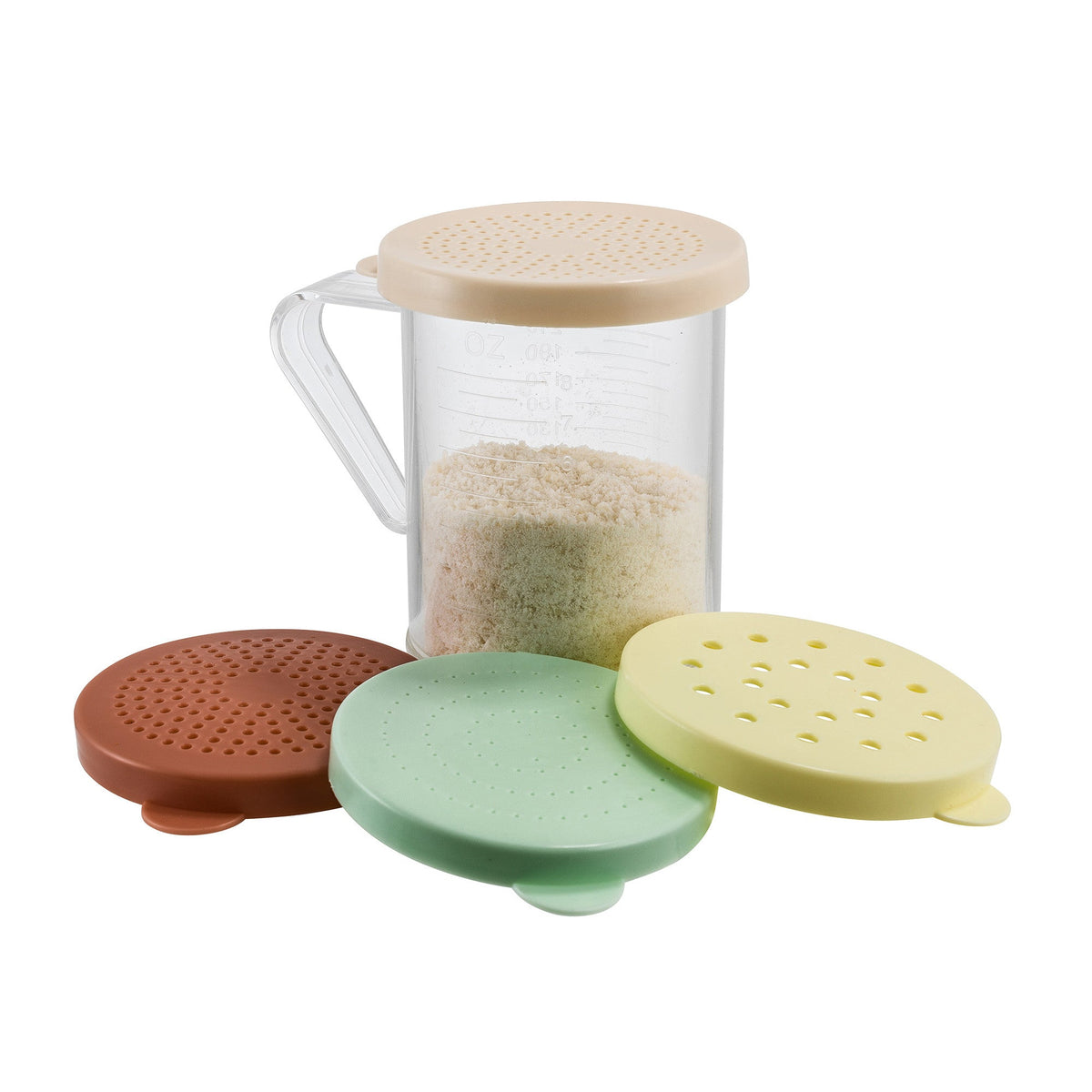 PDG-10AC - 10 oz Dredge Set with 4 Colored Snap-On Lids