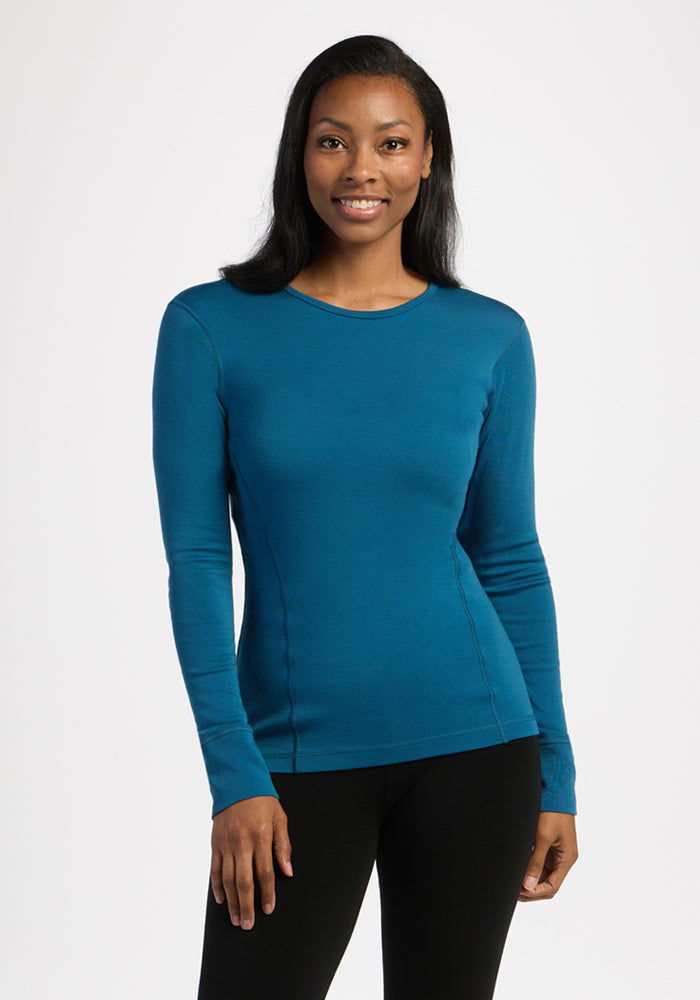 Hannah Petite Long Sleeve Top - Blue Pine