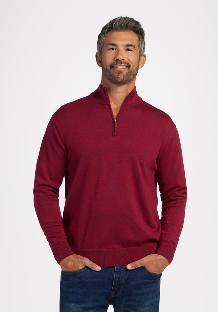 Enzo 1/4 Zip - Beet Red