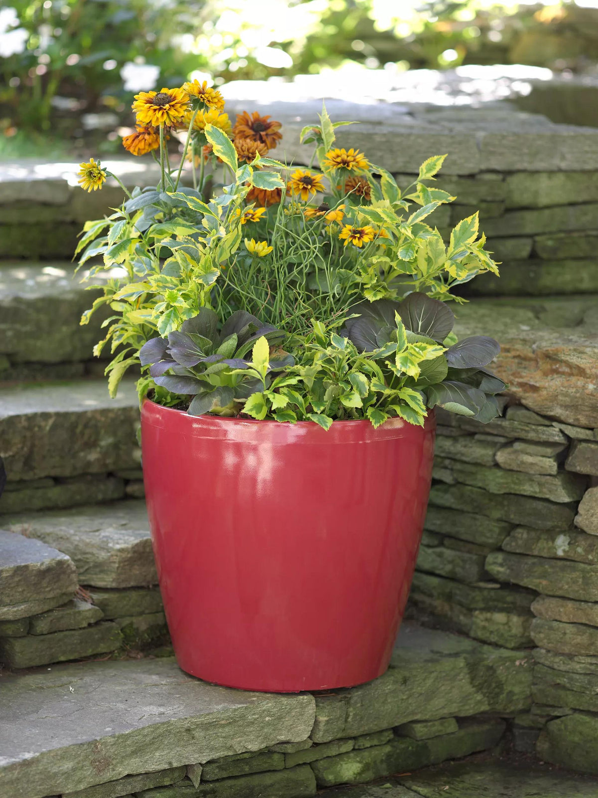 Viva™ Round Self-Watering Rolling Planter, 17.25” Diameter