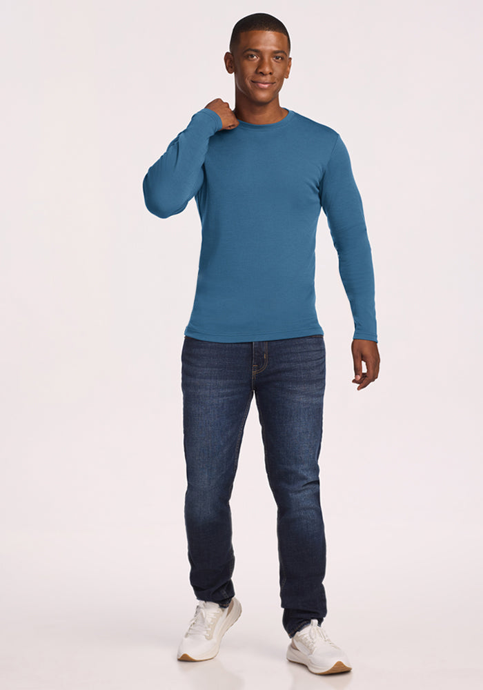 Easton Crew Neck Shirt - Blue Ashes