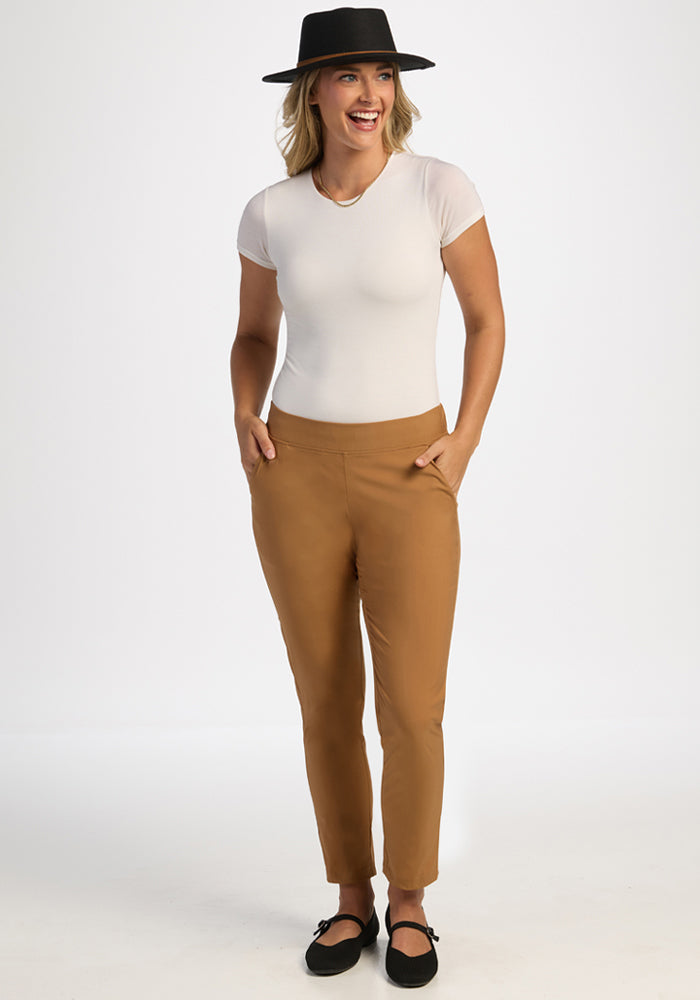Nicole Petite Ankle Pant - Saddleback