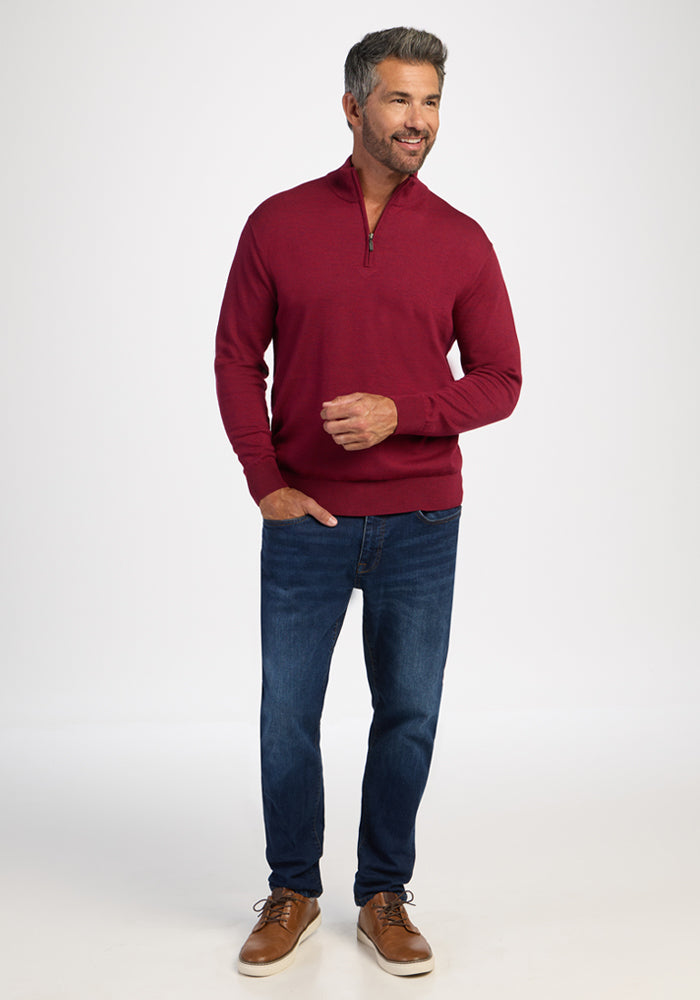Enzo 1/4 Zip - Beet Red