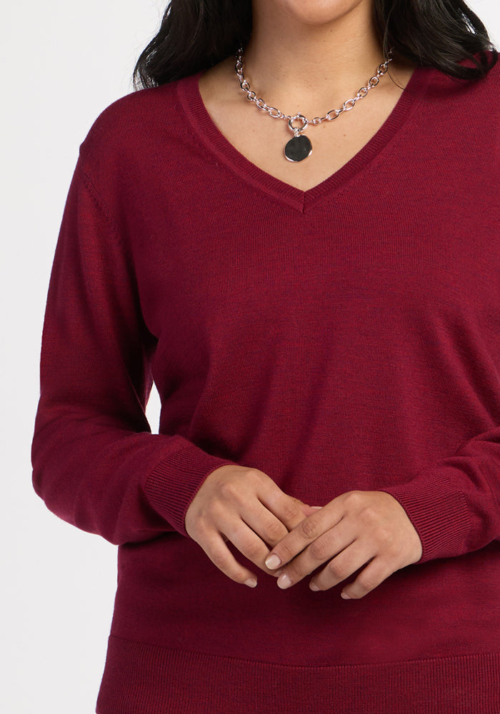 Francesca Sweater - Beet Red