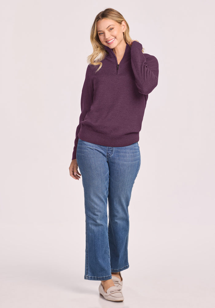 Collins 1/4 Zip Sweater - Purple Iris