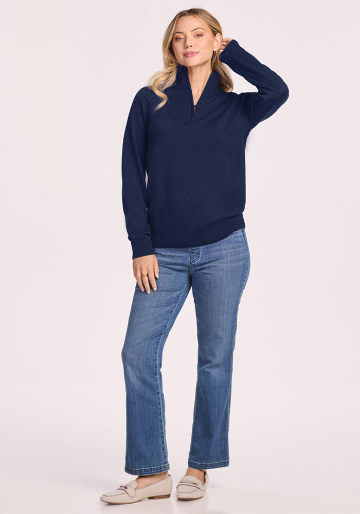 Collins 1/4 Zip Sweater - Ocean Cavern