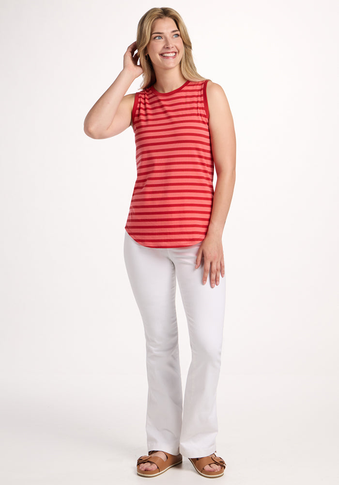 Bella Tunic Top - Wildberry Stripe