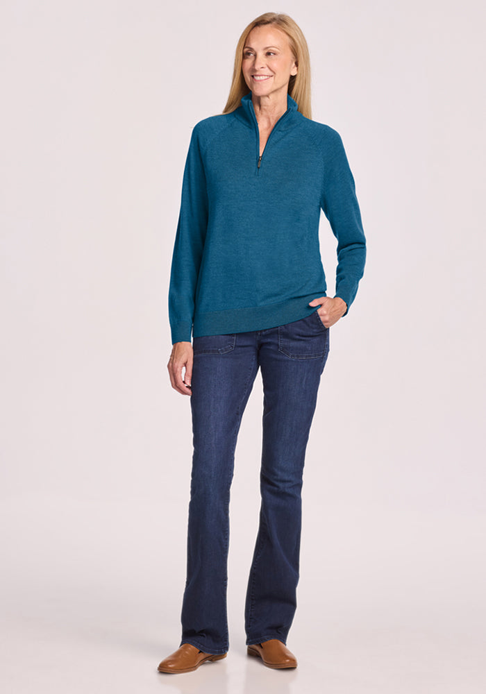 Collins 1/4 Zip Sweater - Blue Pine