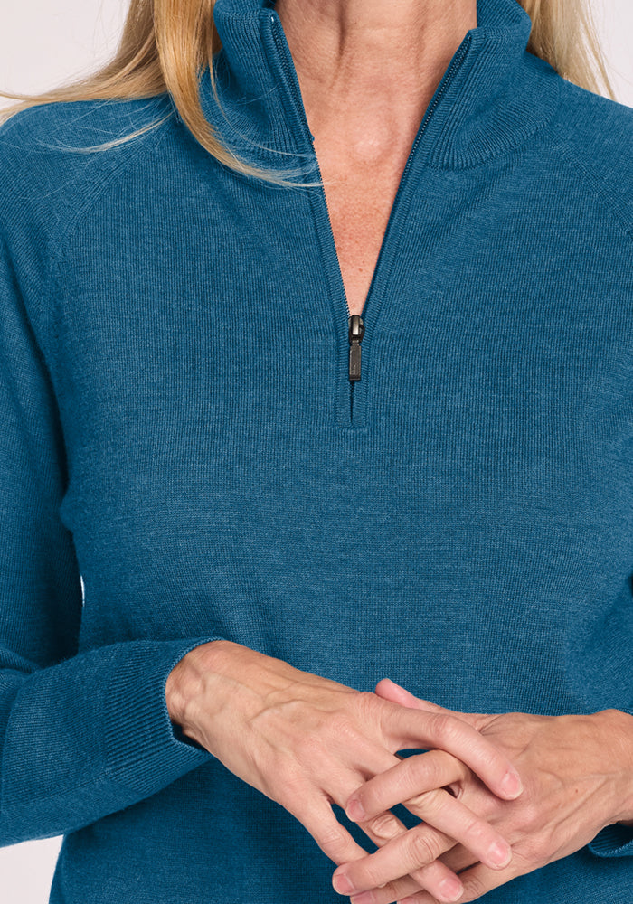 Collins 1/4 Zip Sweater - Blue Pine
