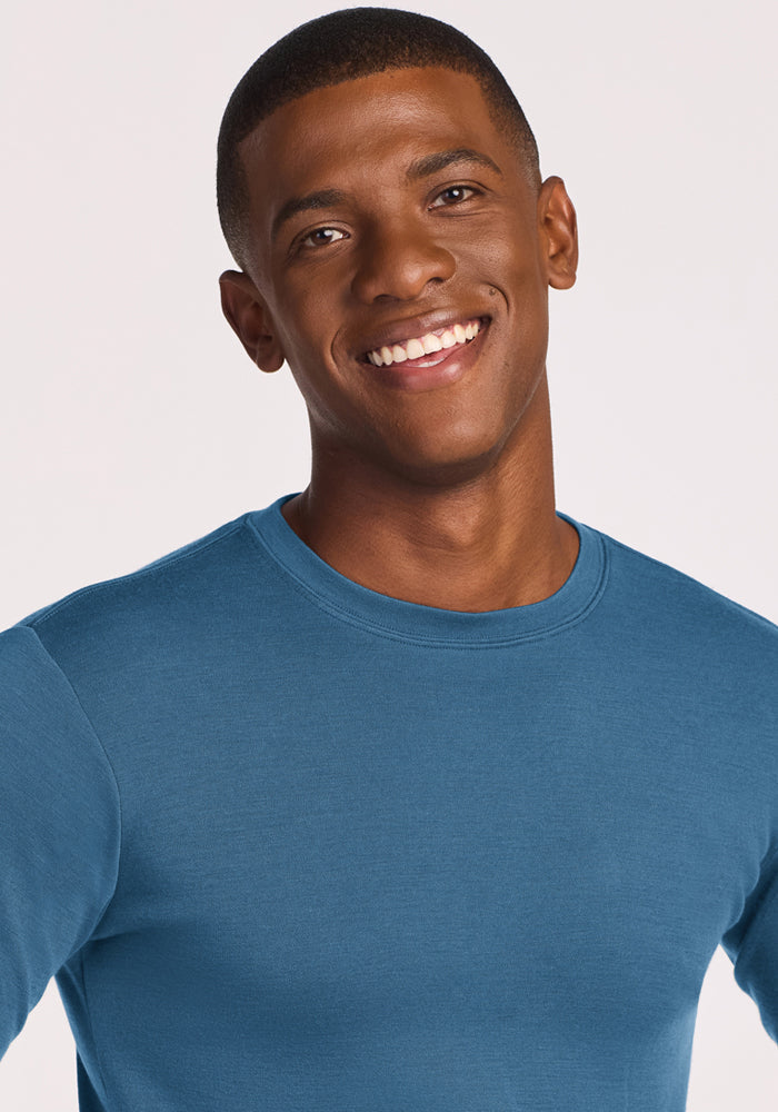 Easton Crew Neck Shirt - Blue Ashes