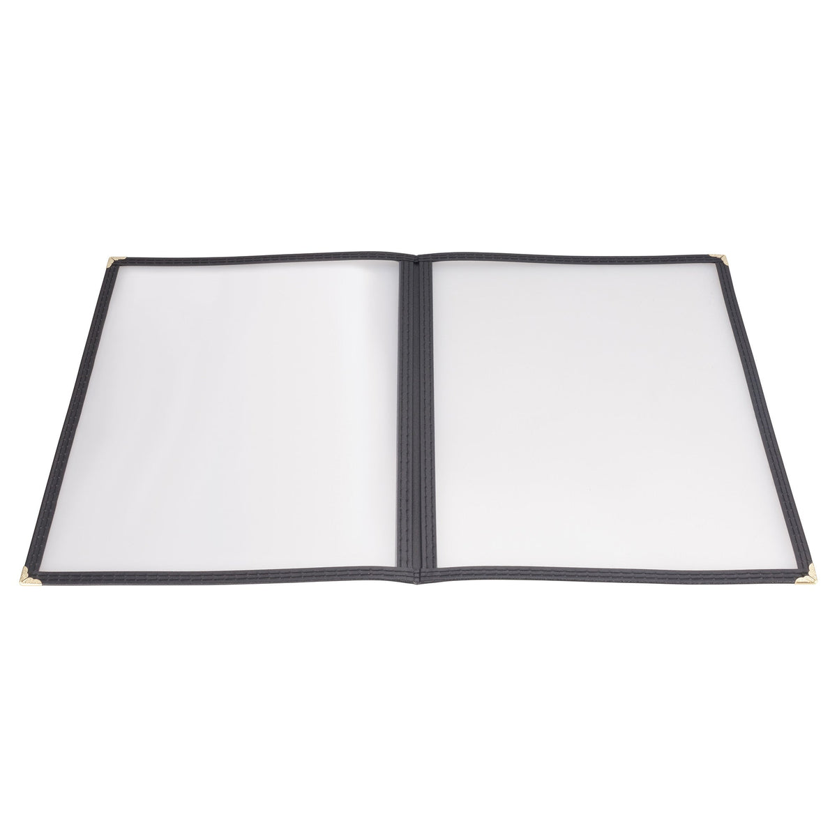 PMCD-9K - Book-Fold Double Panel Menu Cover - Black, 9-3/8 x 12-1/8