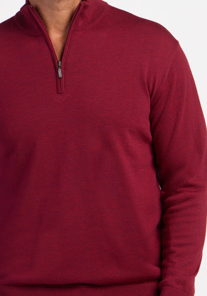 Enzo 1/4 Zip - Beet Red